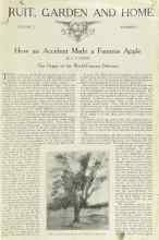 Better Homes & Gardens July 1922 Magazine Article: How an Accident Made a Famous Apple