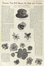 Better Homes & Gardens July 1922 Magazine Article: Flowers That Will Bloom On Hats and Gowns