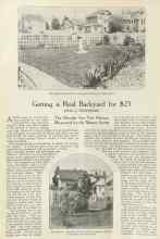 Better Homes & Gardens August 1922 Magazine Article: Getting a Real Backyard for $25