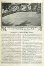 Better Homes & Gardens August 1922 Magazine Article: Lawn Building in the Fall