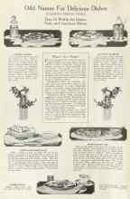 Better Homes & Gardens August 1922 Magazine Article: Odd Names For Delicious Dishes
