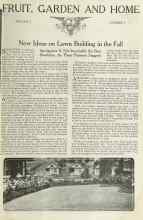 Better Homes & Gardens September 1922 Magazine Article: New Ideas on Lawn Building in the Fall