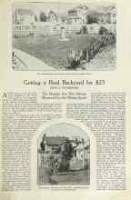 Better Homes & Gardens September 1922 Magazine Article: Getting a Real Backyard for $25
