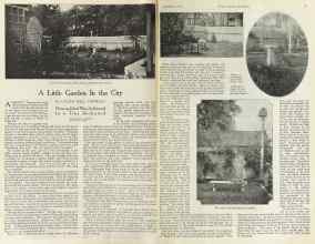 Better Homes & Gardens September 1922 Magazine Article: A Little Garden In the City