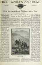Better Homes & Gardens November 1922 Magazine Article: How the Agricultural Explorer Serves You