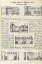 Better Homes & Gardens January 1923 Magazine Article: Planning the Backyard Fence