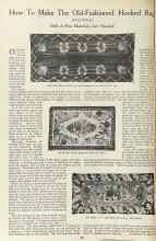 Better Homes & Gardens February 1923 Magazine Article: How To Make The Old-Fashioned Hooked Rug