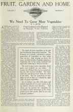 Better Homes & Gardens March 1923 Magazine Article: We Need To Grow More Vegetables