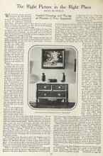 Better Homes & Gardens March 1923 Magazine Article: The Right Picture in the Right Place