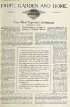 Better Homes & Gardens April 1923 Magazine Article: Your Most Important Investment