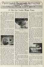 Better Homes & Gardens April 1923 Magazine Article: A City-Lot Under-Water Farm
