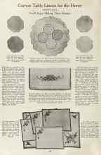 Better Homes & Gardens May 1923 Magazine Article: Correct Table Linens for the Home