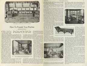 Better Homes & Gardens May 1923 Magazine Article: How To Furnish Your Porches