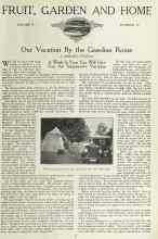 Better Homes & Gardens June 1923 Magazine Article: Our Vacation By the Gasoline Route