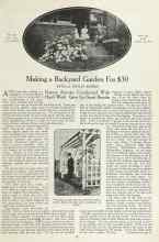 Better Homes & Gardens July 1923 Magazine Article: Making a Backyard Garden For $30