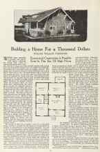Better Homes & Gardens August 1923 Magazine Article: Building a Home For a Thousand Dollars
