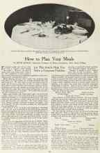 Better Homes & Gardens September 1923 Magazine Article: How to Plan Your Meals