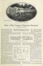 Better Homes & Gardens October 1923 Magazine Article: How a Plan Created a Distinctive Backyard