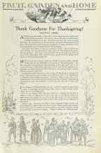 Better Homes & Gardens November 1923 Magazine Article: Thank Goodness For Thanksgiving!