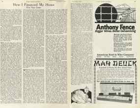 Better Homes & Gardens November 1923 Magazine Article: How I Financed My Home