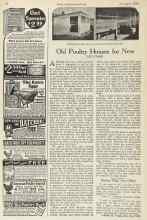 Better Homes & Gardens December 1923 Magazine Article: Old Poultry Houses for New