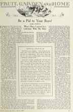 Better Homes & Gardens March 1924 Magazine Article: Be a Pal to Your Boys!