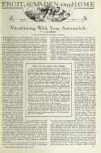 Better Homes & Gardens May 1924 Magazine Article: Vacationing With Your Automobile