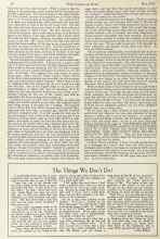 Better Homes & Gardens May 1924 Magazine Article: The Things We Don't Do!