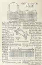 Better Homes & Gardens June 1924 Magazine Article: Picket Fences for the Backyard
