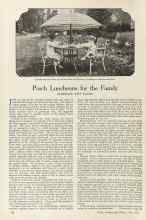 Better Homes & Gardens July 1924 Magazine Article: Porch Luncheons for the Family