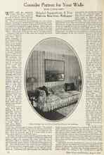 Better Homes & Gardens August 1924 Magazine Article: Consider Pattern for Your Walls