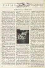 Better Homes & Gardens August 1924 Magazine Article: GARDEN REMINDERS