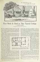 Better Homes & Gardens October 1924 Magazine Article: Face Brick Is Used in This Typical Cottage