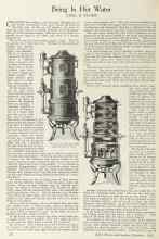 Better Homes & Gardens November 1924 Magazine Article: Being In Hot Water