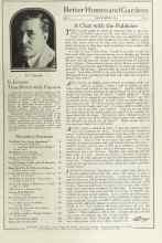 Better Homes & Gardens December 1924 Magazine Article: A Chat with the Publisher