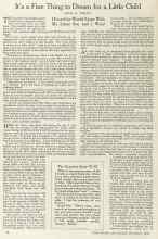 Better Homes & Gardens December 1924 Magazine Article: It's a Fine Thing to Dream for a Little Child