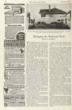 Better Homes & Gardens December 1924 Magazine Article: Managing the Backyard Flock