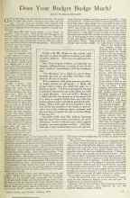 Better Homes & Gardens January 1925 Magazine Article: Does Your Budget Budge Much?