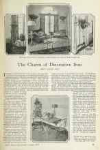 Better Homes & Gardens January 1925 Magazine Article: The Charm of Decorative Iron