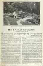 Better Homes & Gardens February 1925 Magazine Article: How I Built My Rock Garden