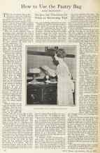 Better Homes & Gardens March 1925 Magazine Article: How to Use the Pastry Bag