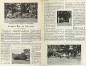 Better Homes & Gardens March 1925 Magazine Article: Homes of Famous Americans