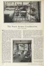 Better Homes & Gardens April 1925 Magazine Article: The Porch Invites Consideration