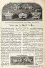 Better Homes & Gardens April 1925 Magazine Article: Casseroles for Good Cookery