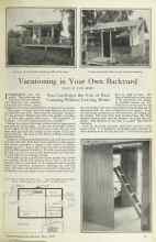 Better Homes & Gardens May 1925 Magazine Article: Vacationing in Your Own Backyard