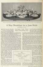 Better Homes & Gardens May 1925 Magazine Article: A May Breakfast for a June Bride
