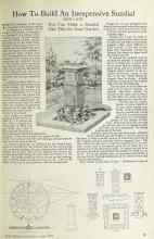 Better Homes & Gardens June 1925 Magazine Article: How To Build An Inexpensive Sundial