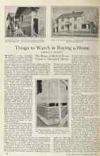 Better Homes & Gardens July 1925 Magazine Article: Things to Watch in Buying a Home