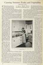 Better Homes & Gardens August 1925 Magazine Article: Canning Summer Fruits and Vegetables