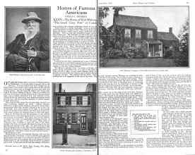Better Homes & Gardens November 1925 Magazine Article: Homes of Famous Americans